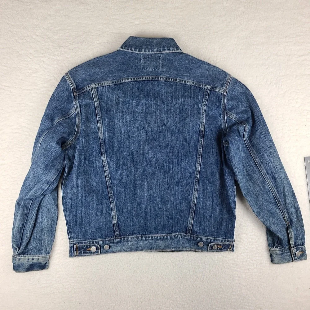 Guess Jean Denim Trucker Jacket Mens Large Blue Flap‎ Pocket VTG USA Style 10807